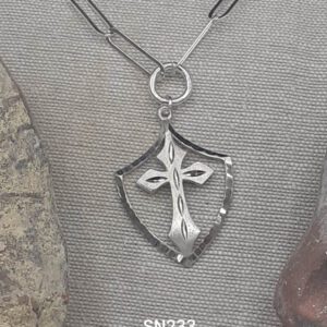 Silver shield with Cross