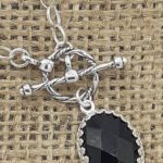 Designer Faceted Oval Rose-cut Black Onyx Necklace