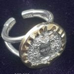 Hand crafted Two tone Gold & Silver Medusa Ring