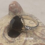 Designer Two tone Sterling Silver & 14 Karat Gold Smoky Topaz ring