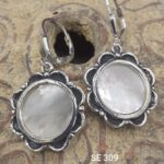 Designer 925 Sterling Silver earrings with Mother of Pearl