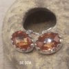 Beautiful Champagne Rose cut 925 Sterling Silver Earrings