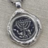 All Silver Designer Menorah Pendant