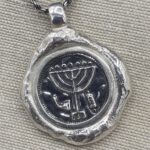 All Silver Designer Menorah Pendant