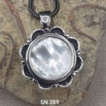 Floral Design 925 Sterling Silver Pendant with MOP