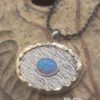 Oval dream two tone Sterling Silver & 14 Karat Gold Pendant