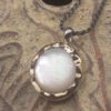 Hand crafted Mother of Pearl pendant made from Sterling Silver & 14 Karat Gold