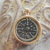 Impressive large Widow's mite Silver coin with Gold frame