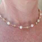 All around Fresh water Pearl & Hammered Gold filled beads necklace
