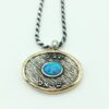 Designer hand made Oval two sided Silver & Gold pendant with Menorah & Shema Israel