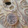 925 Sterling silver & 9 Karat Gold designer Menorah medallion necklace