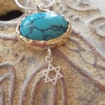 Beautifully hand crafted Oval Turquoise 9 Karat Gold pendant